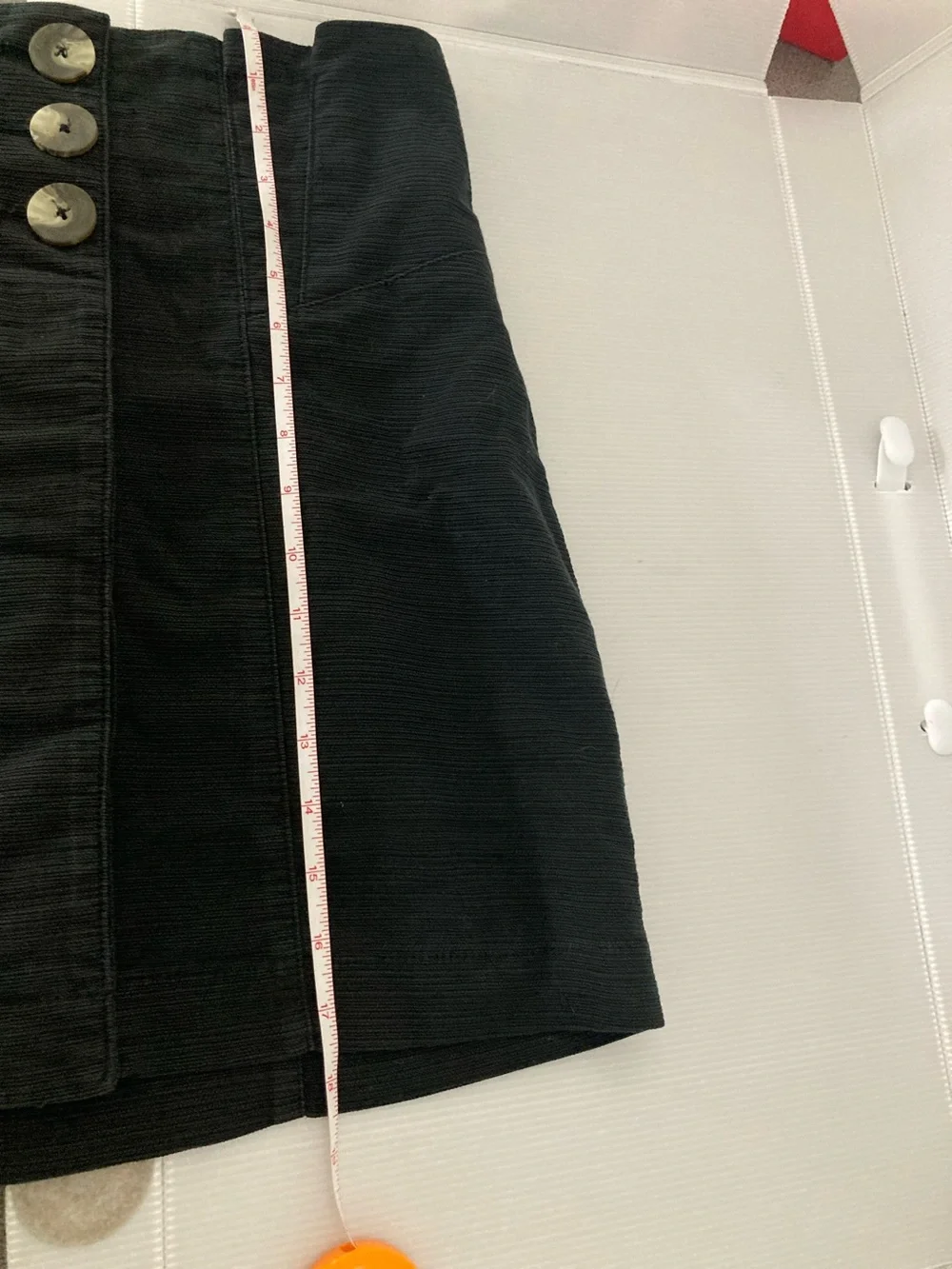 Free People Every Minute Every Hour Corduroy Mini Skirt Black Button Front S599